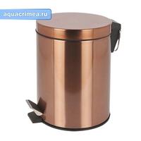 Ведро из нержавеющей стали под МЕДЬ, с педалью, круглое  5л